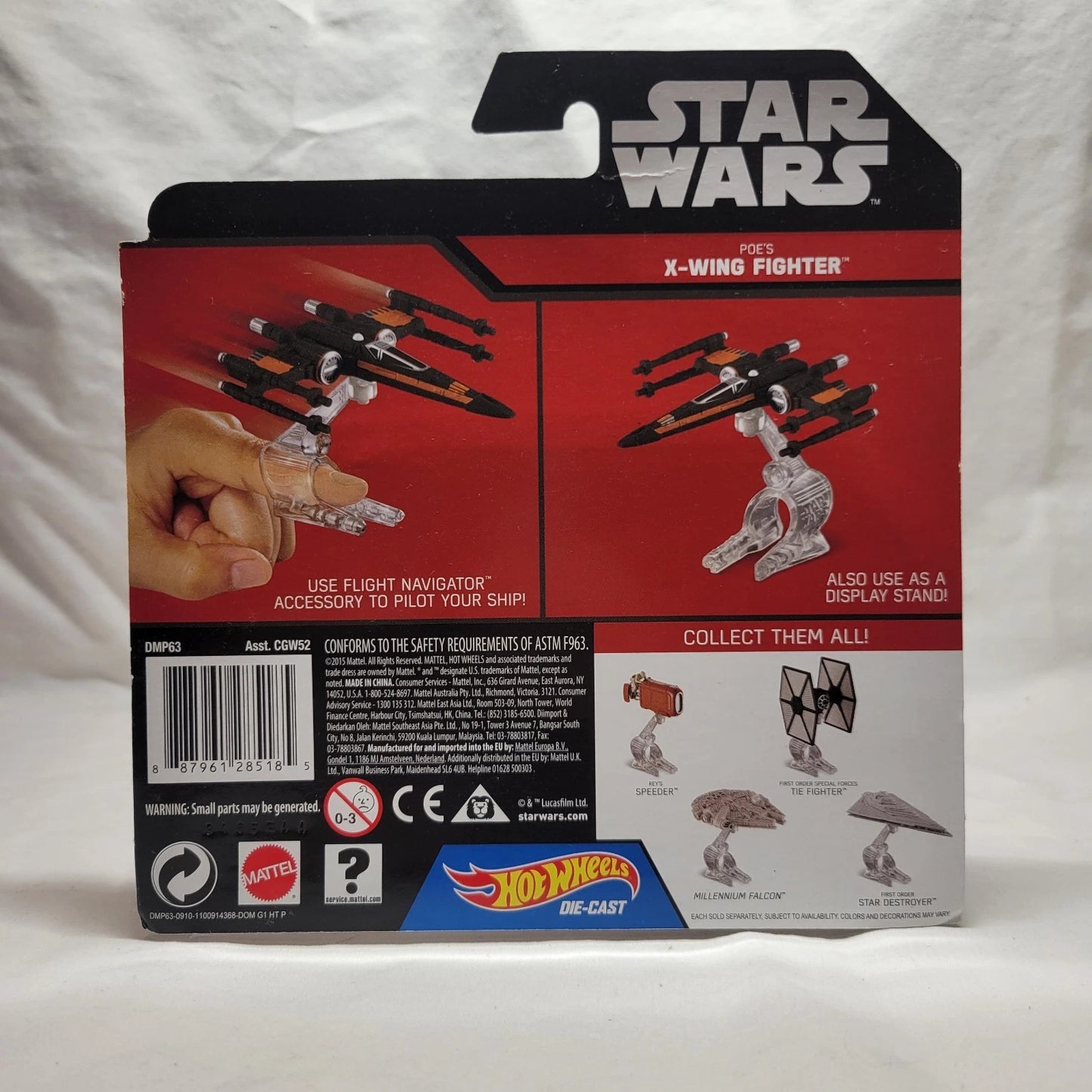 Hot Wheels Star Wars Poes X Wing Fighter with flight navigator New in Pack DJJ63