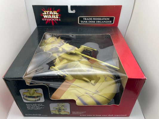 NEW VINTAGE STAR WARS EPISODE I TRADE FEDERATION TANK DESK ORGANIZER W/DRAWERS